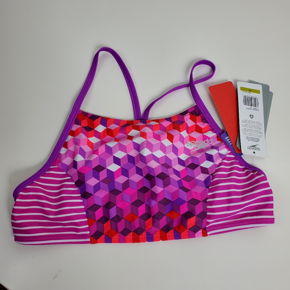 NWT Speedo girls bikini top size 14